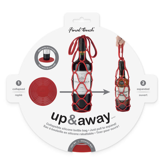 Up&Away Collapsible Silicone Bottle Bag - Red