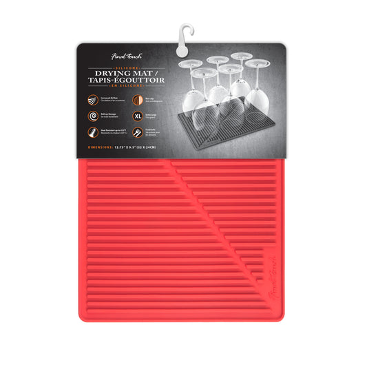 Silicone Glass Drying Mat - Red