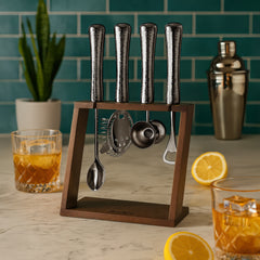 Yarai Cocktail Shaker & Jigger Set - Black Chrome