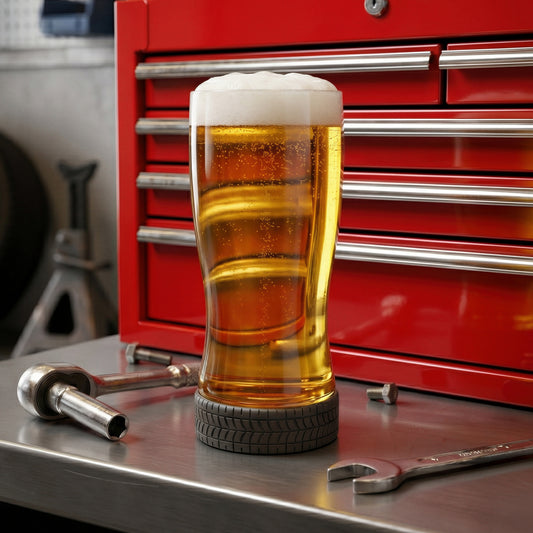 Wheel'n 25 oz / 750 ml Racing Tire Beer Glass
