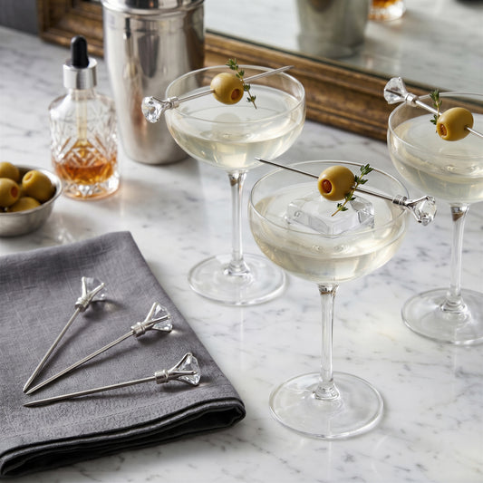 Diamond Cocktail Picks - Clear - Set of 6