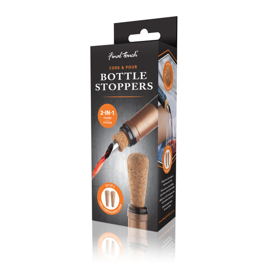 Cork Wine Pourer with Stopper - Cork & Pour - Set of 2
