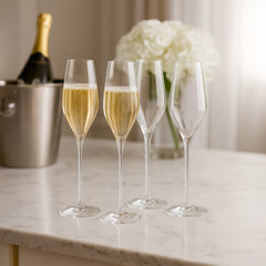 Champagne Lead-Free Crystal Glasses - Set of 4