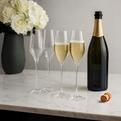 Champagne Lead-Free Crystal Glasses - Set of 4