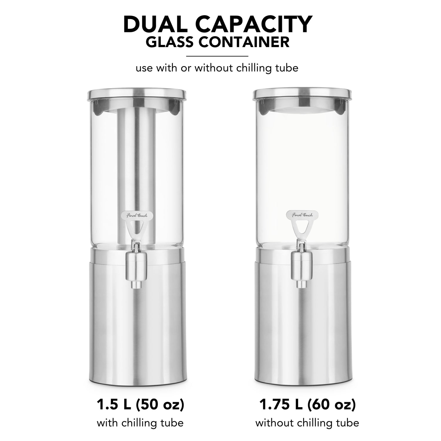 1.5 L Stainless Steel & Glass Beverage Dispenser