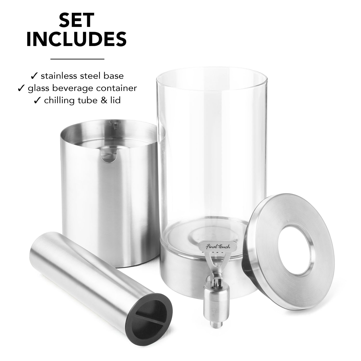 1.5 L Stainless Steel & Glass Beverage Dispenser