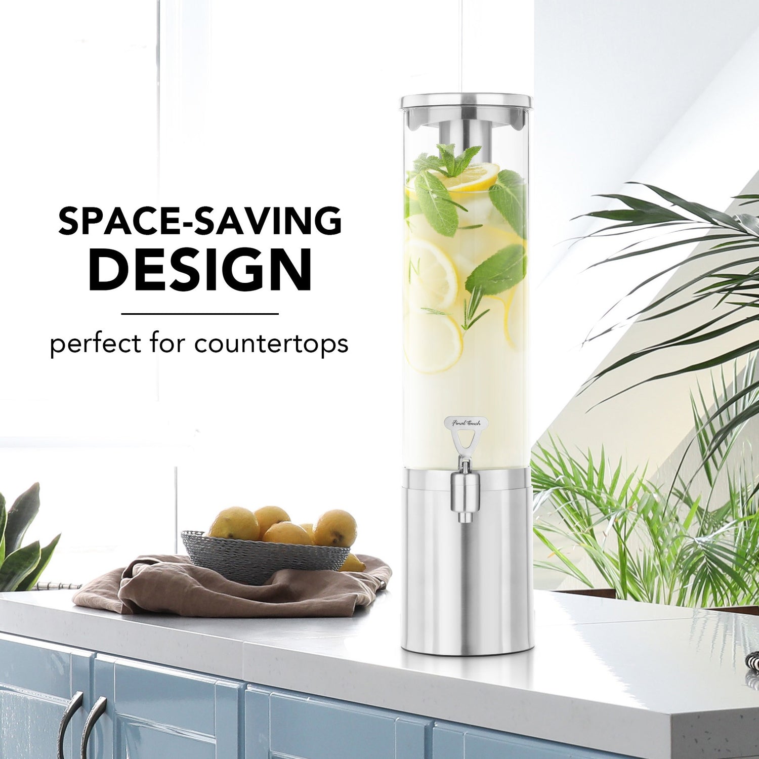 2.5 L Stainless Steel & Glass Beverage Dispenser