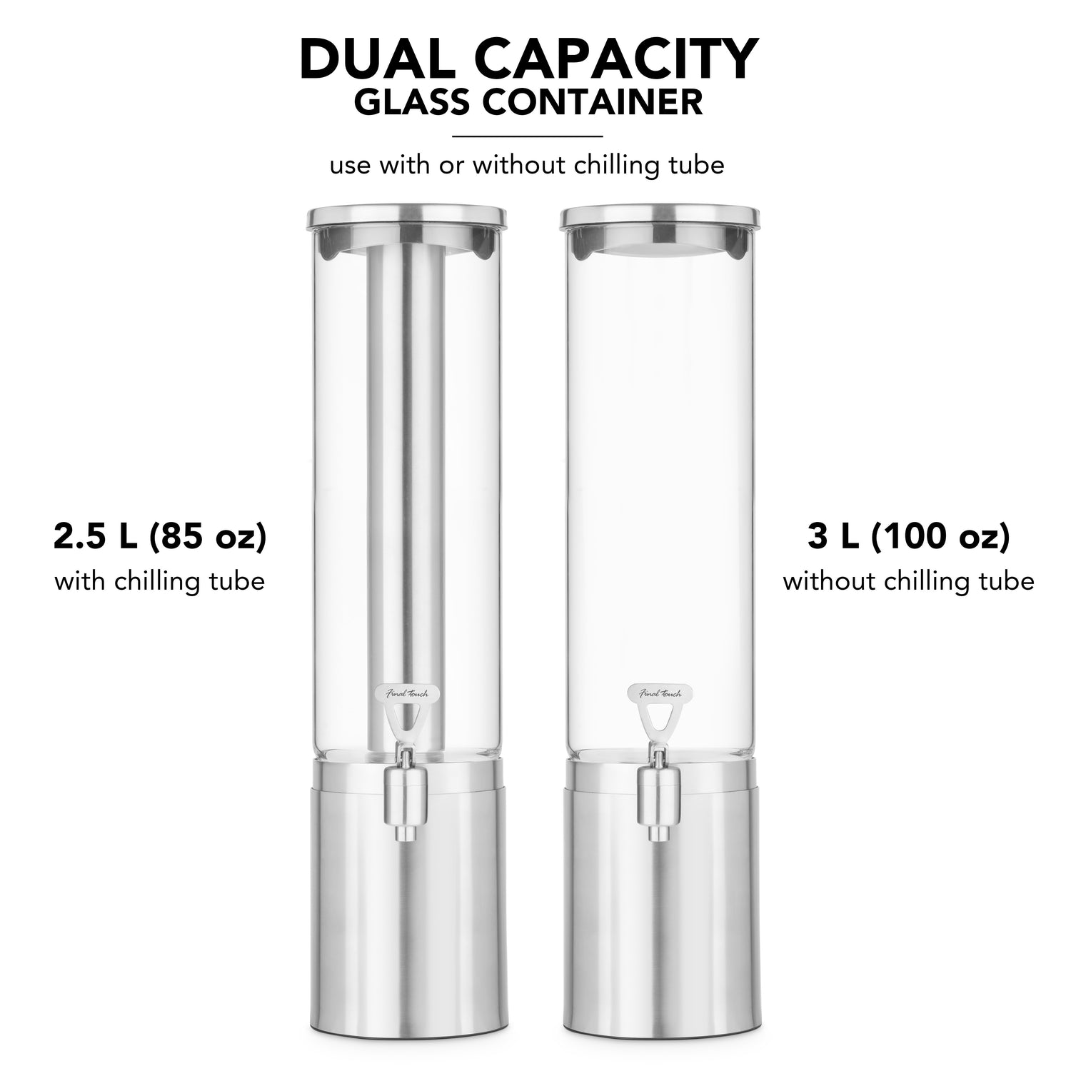 2.5 L Stainless Steel & Glass Beverage Dispenser