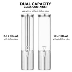 2.5 L Stainless Steel & Glass Beverage Dispenser
