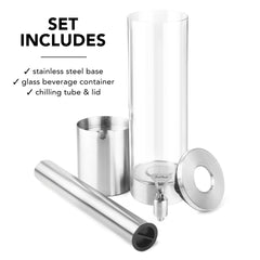 2.5 L Stainless Steel & Glass Beverage Dispenser