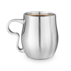 Double-Wall Brushed Stainless Steel Curvy Cup