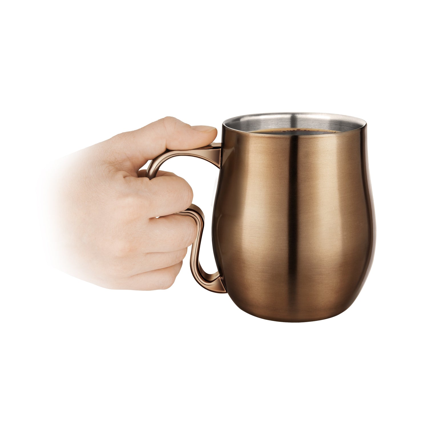 Double-Wall Stainless Steel Curvy Cup - Burnt Copper