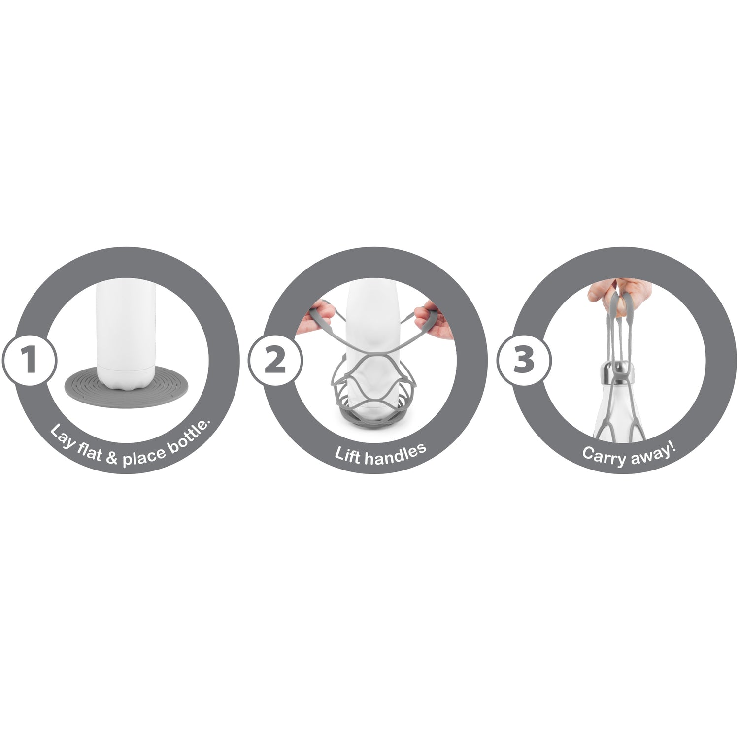 Everyday Up&Away Collapsible Silicone Bottle Bag - Grey