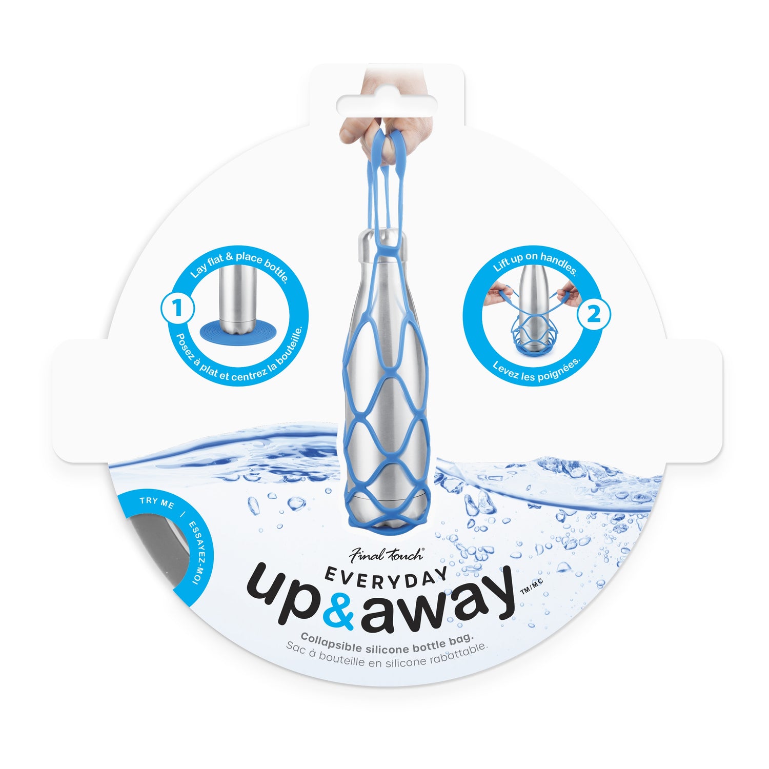 Everyday Up&Away Collapsible Silicone Bottle Bag - Grey