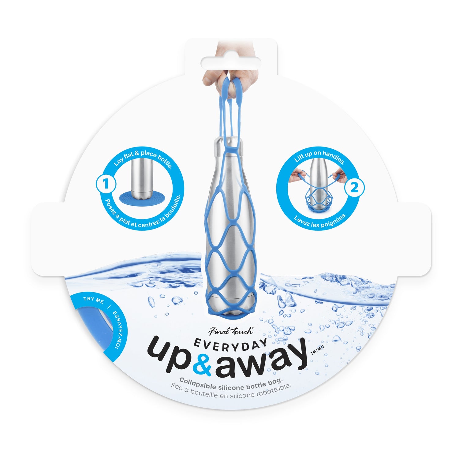 Everyday Up&Away Collapsible Silicone Bottle Bag - Blue
