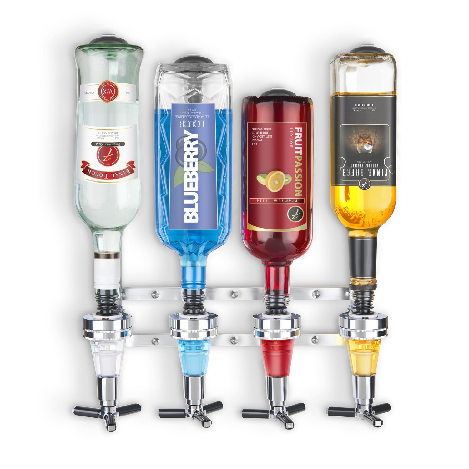 4 Bottle Wall Mounted Liquor Dispenser