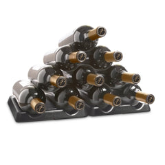 Wine Bottle Stacker - 2 Piece - Black