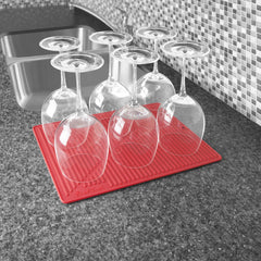 Silicone Glass Drying Mat - Red