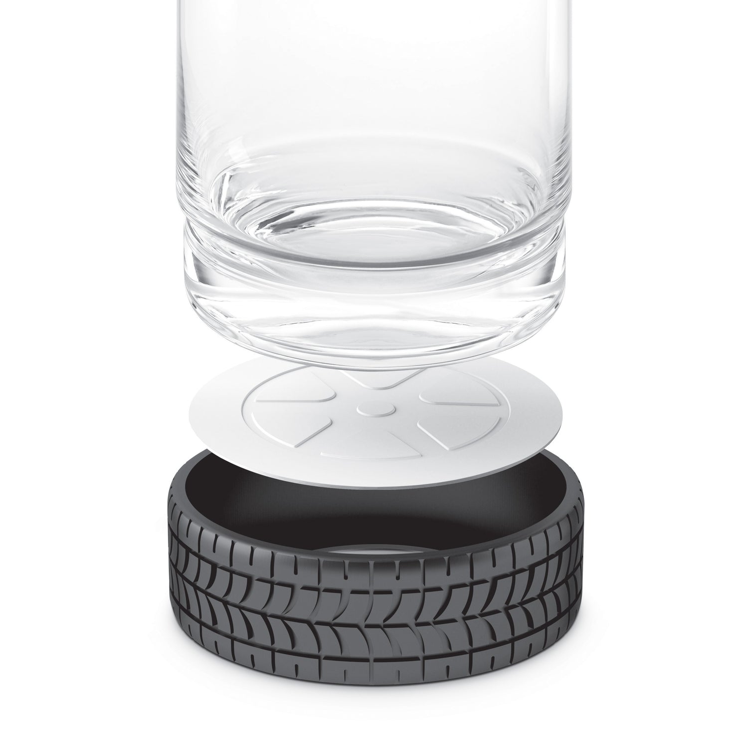 Wheel'n 12 oz / 350 ml Glasses with Ice Cube Moulds - 4 Piece Set