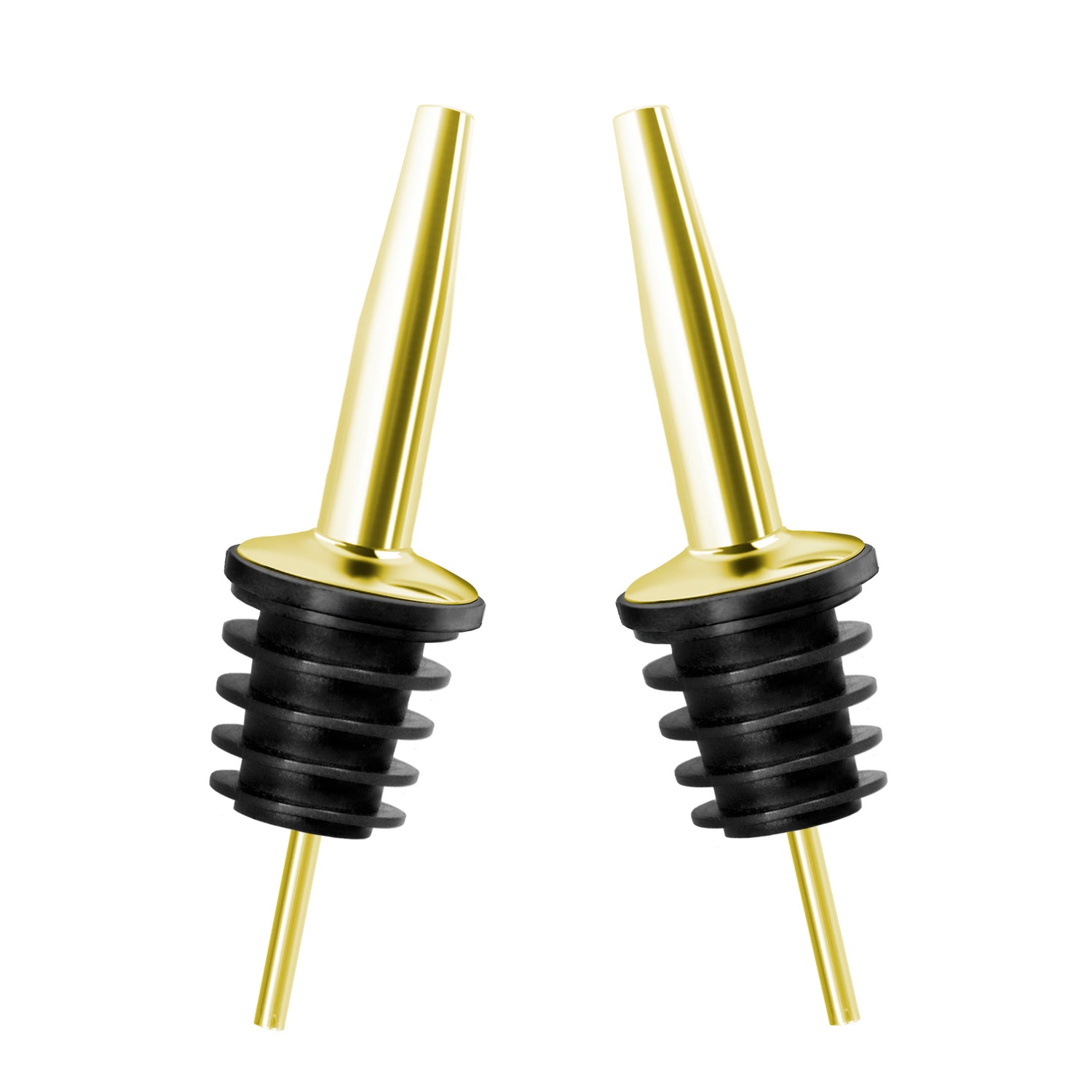 Liquor Bottle Pourers - Brass Finish - Set of 2