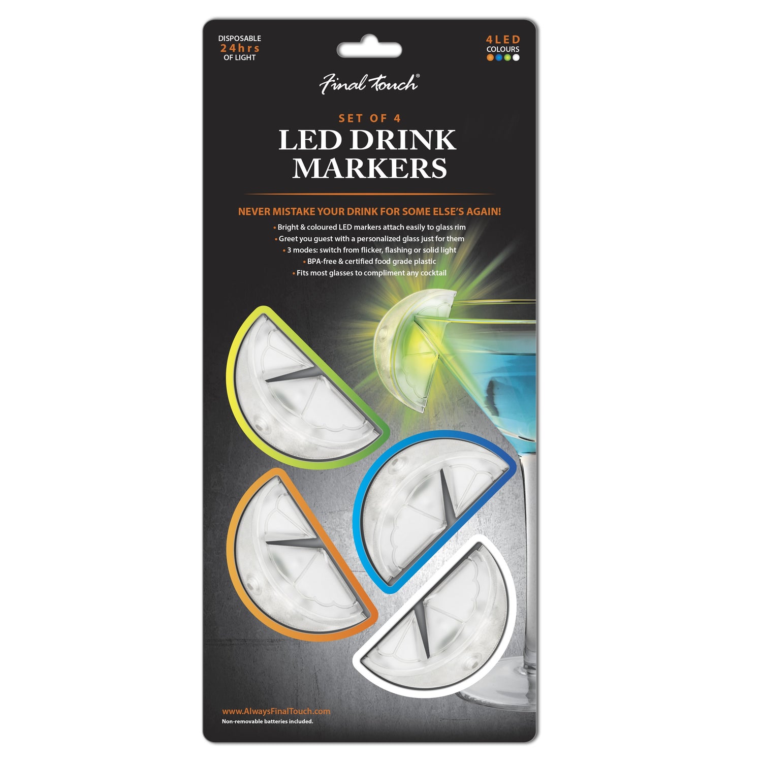 Led Drink Markers - Set of 4