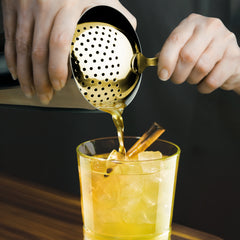 Stainless Steel Julep Strainer with Brass Finish