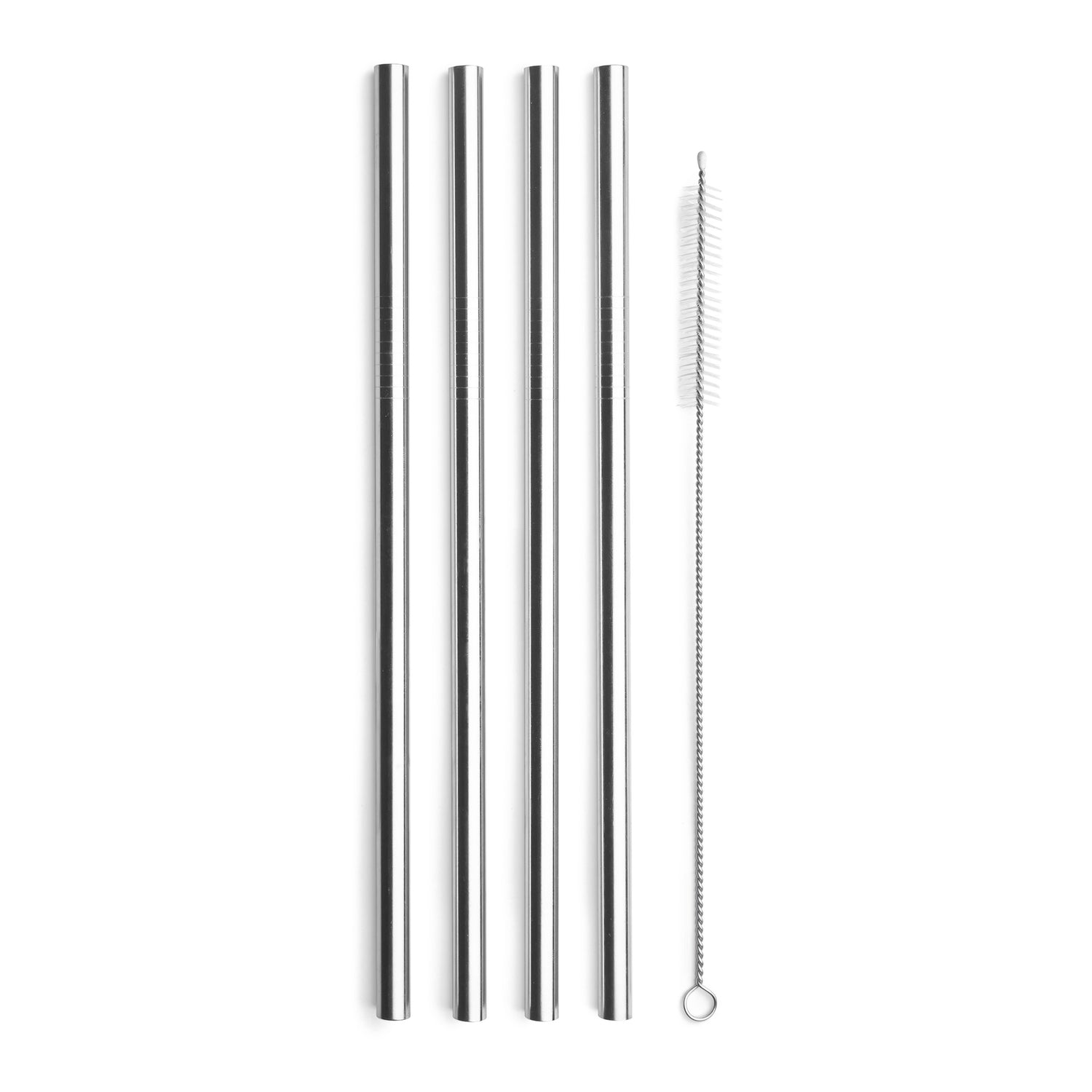 Straight Stainless Steel Straws - Set of 4