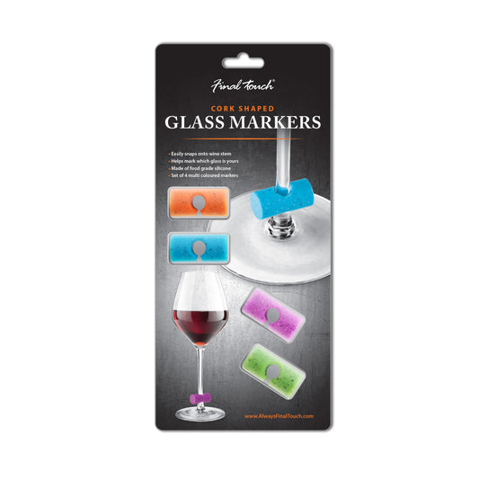 Cork Shaped Glass Markers - Set of 4