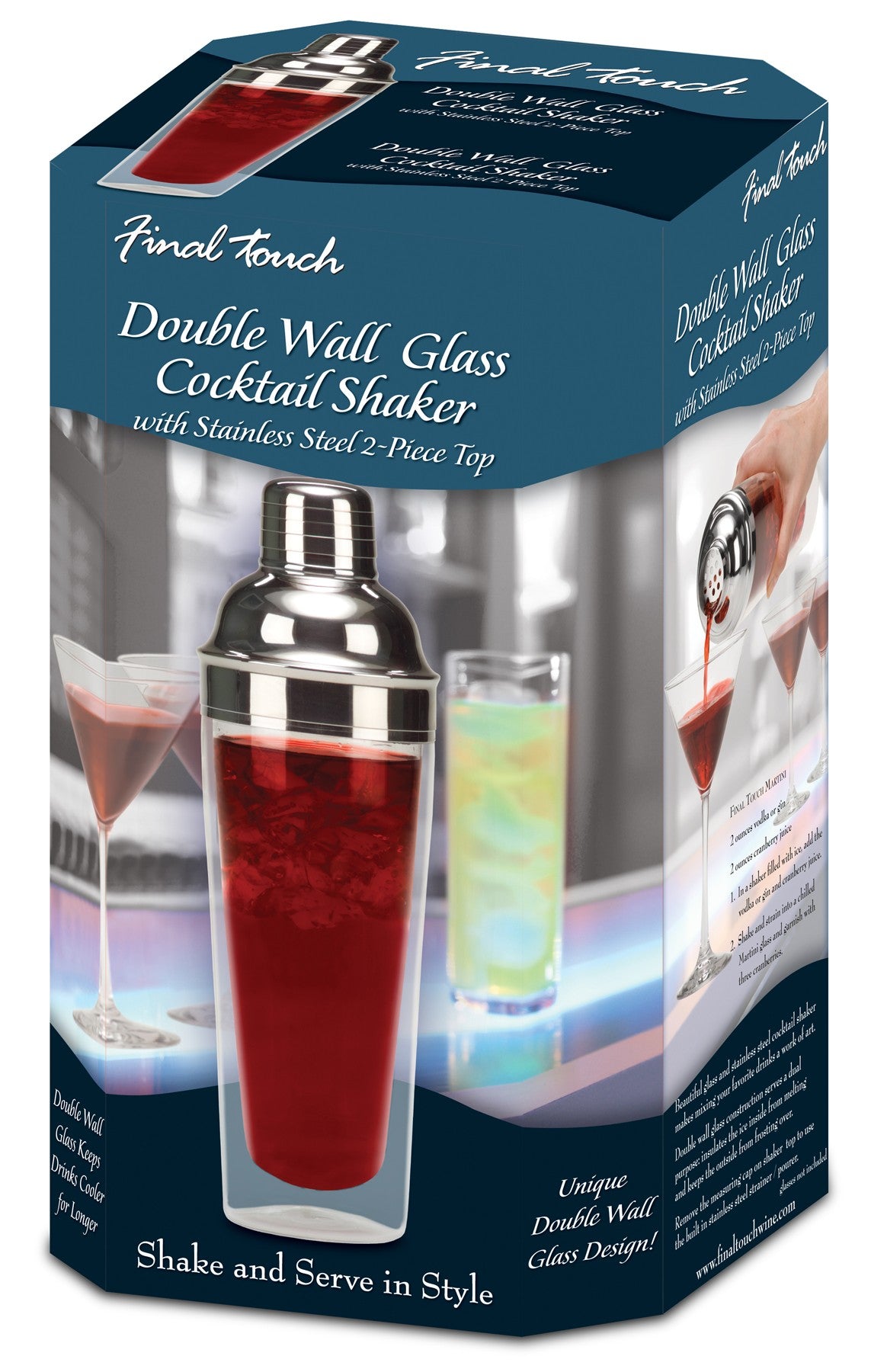 Double Wall Glass Cocktail Shaker