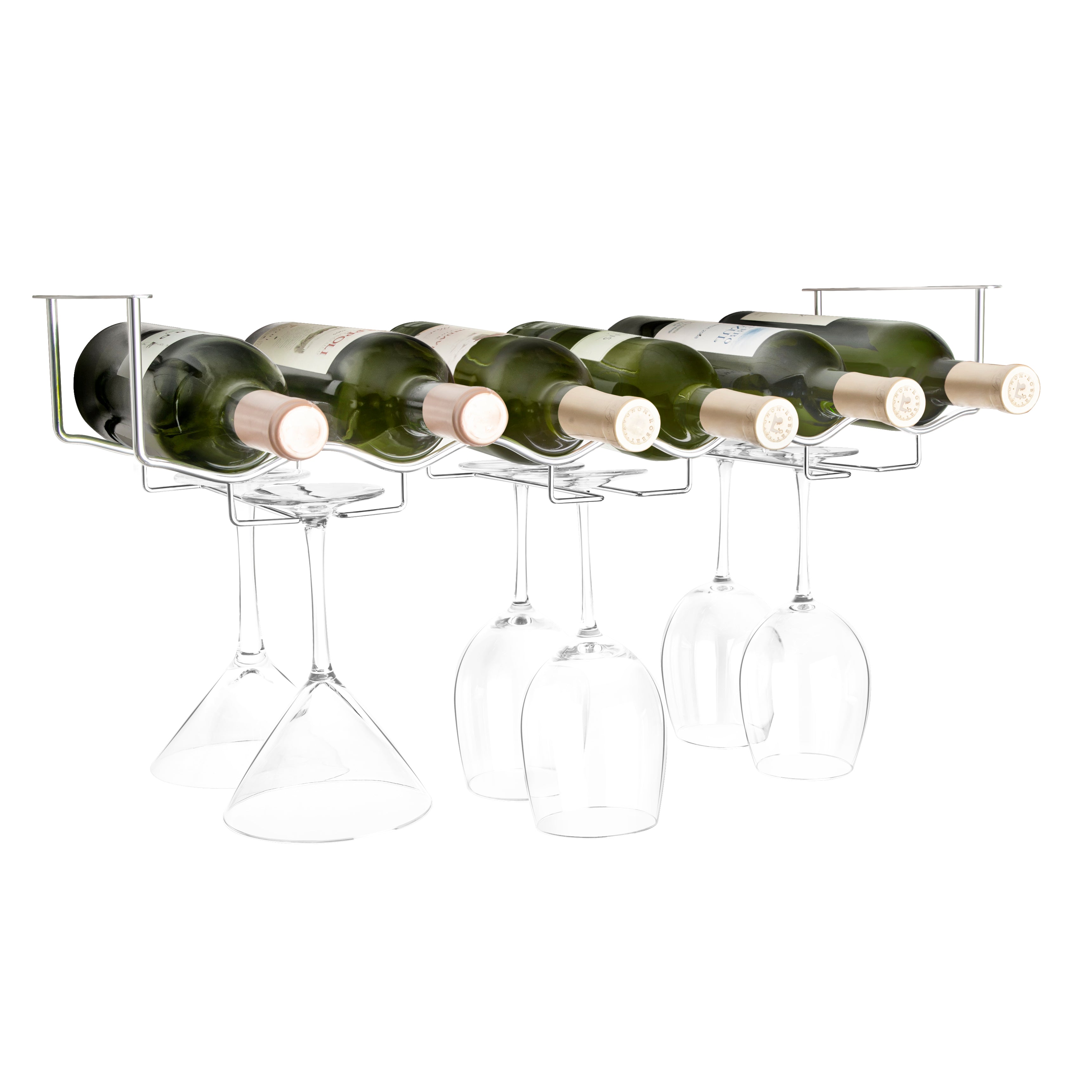 Under Cabinet Bottle Wine Glass Rack Final Touch® - Main Image