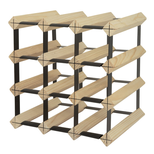 12 Bottle Wine Rack - Natural Finish
