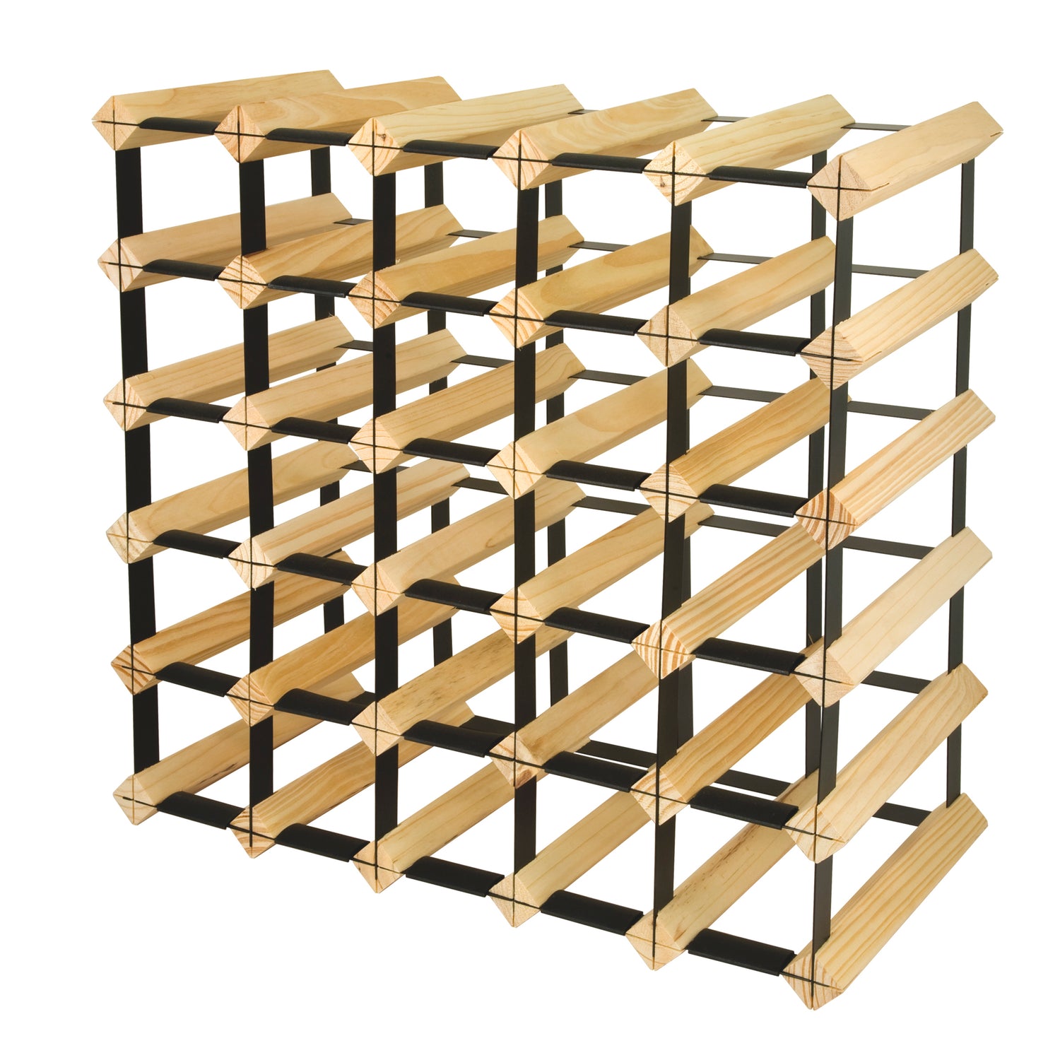 30 Bottle Wood Wine Rack - Natural Finish