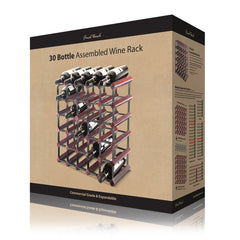 Assembled 30 Bottle Wine Rack - Cherry Finish