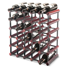 Assembled 30 Bottle Wine Rack - Cherry Finish