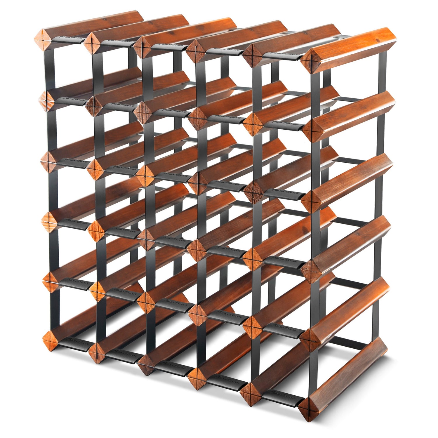 Assembled 30 Bottle Wine Rack - Maple Finish