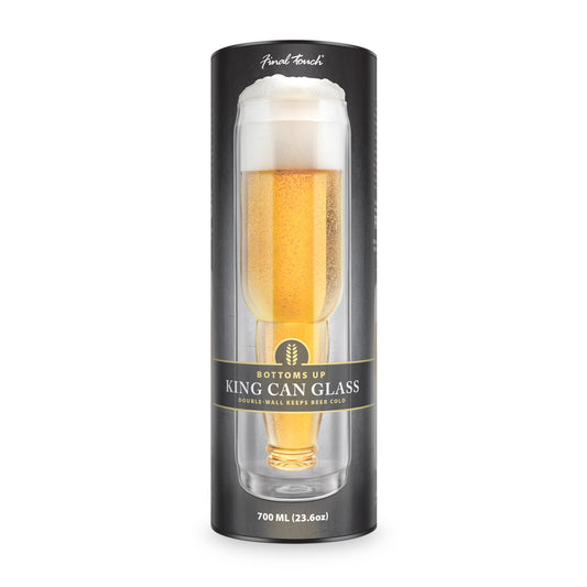 Bottoms Up King Can Beer Glass