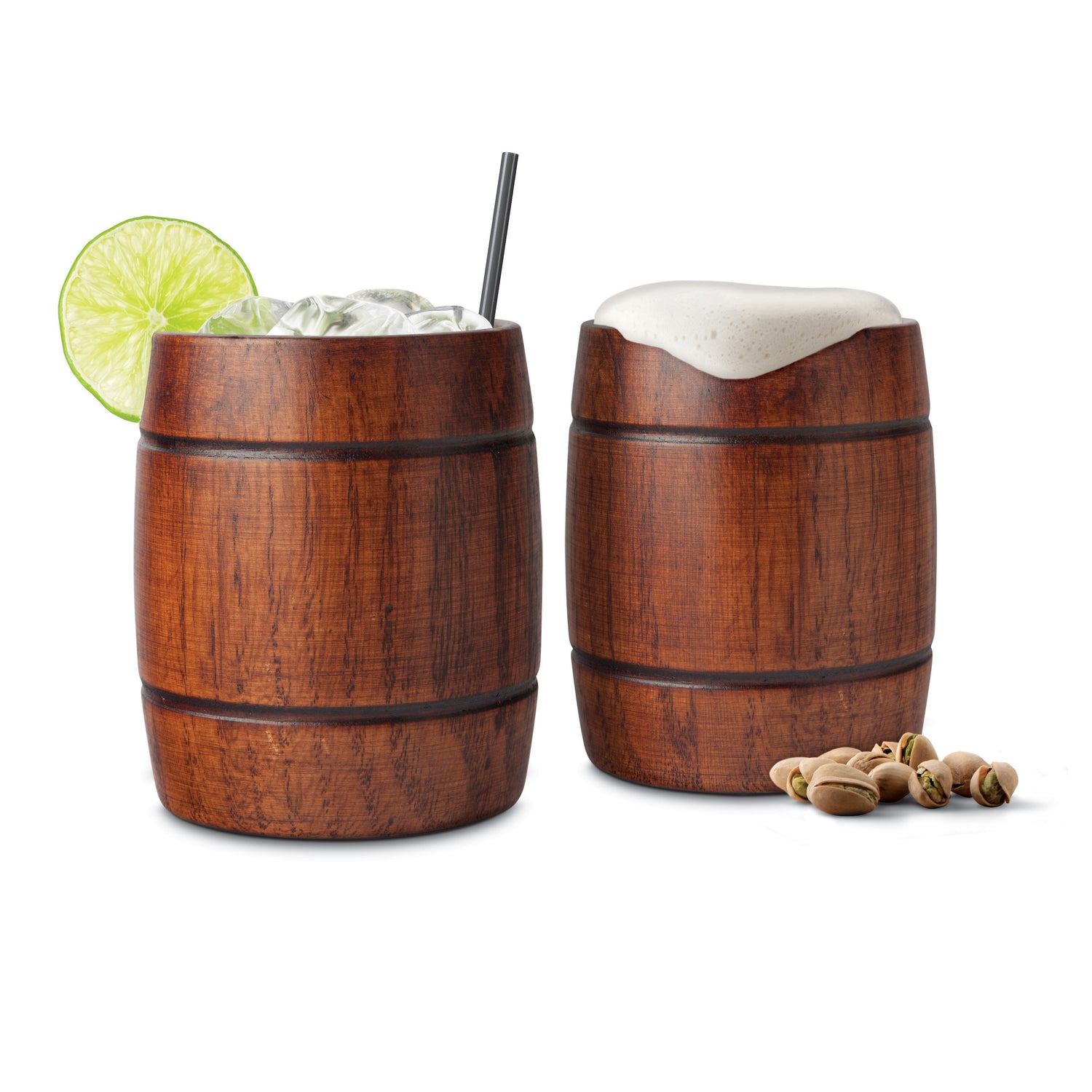 Wood Barrel Tumblers - Set of 2