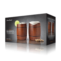 Wood Barrel Tumblers - Set of 2