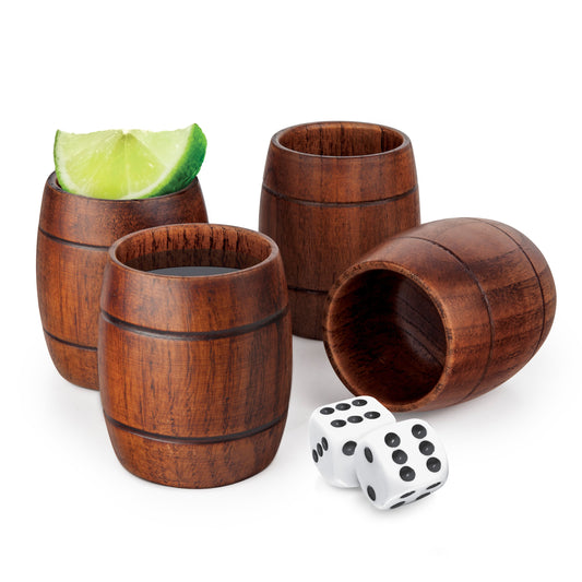 Wood Barrel Shots - Set of 4