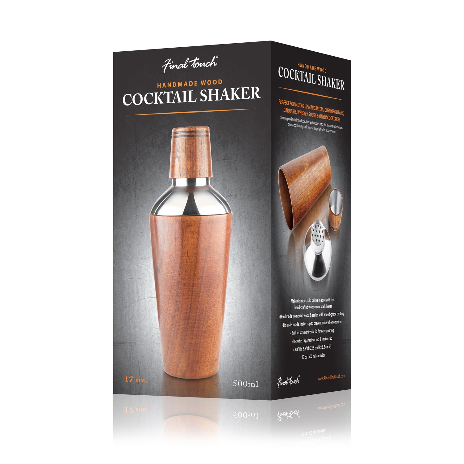 Handmade Wood Cocktail Shaker