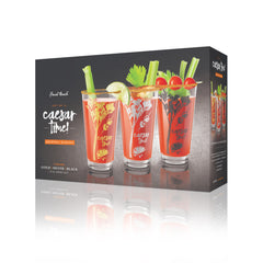 Caesar Time Cocktail Glasses - Set of 3 - Gold, Silver & Black