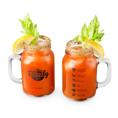 Bloody Mary Mason Jar Glasses - Set of 2