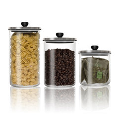 Vacuum Sealed Storage Jars - Set of 3