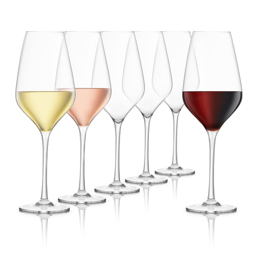 Everyday Lead-Free Crystal Wine Glasses - Set of 6