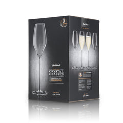 Champagne Lead-Free Crystal Glasses - Set of 4