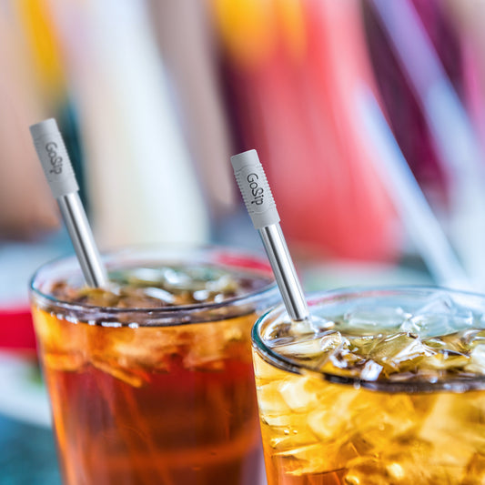 GoSip Stainless Steel Reusable Straws - Translucent Grey