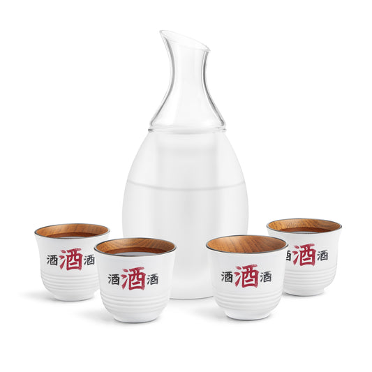 Sake Decanter Set - Frosted White