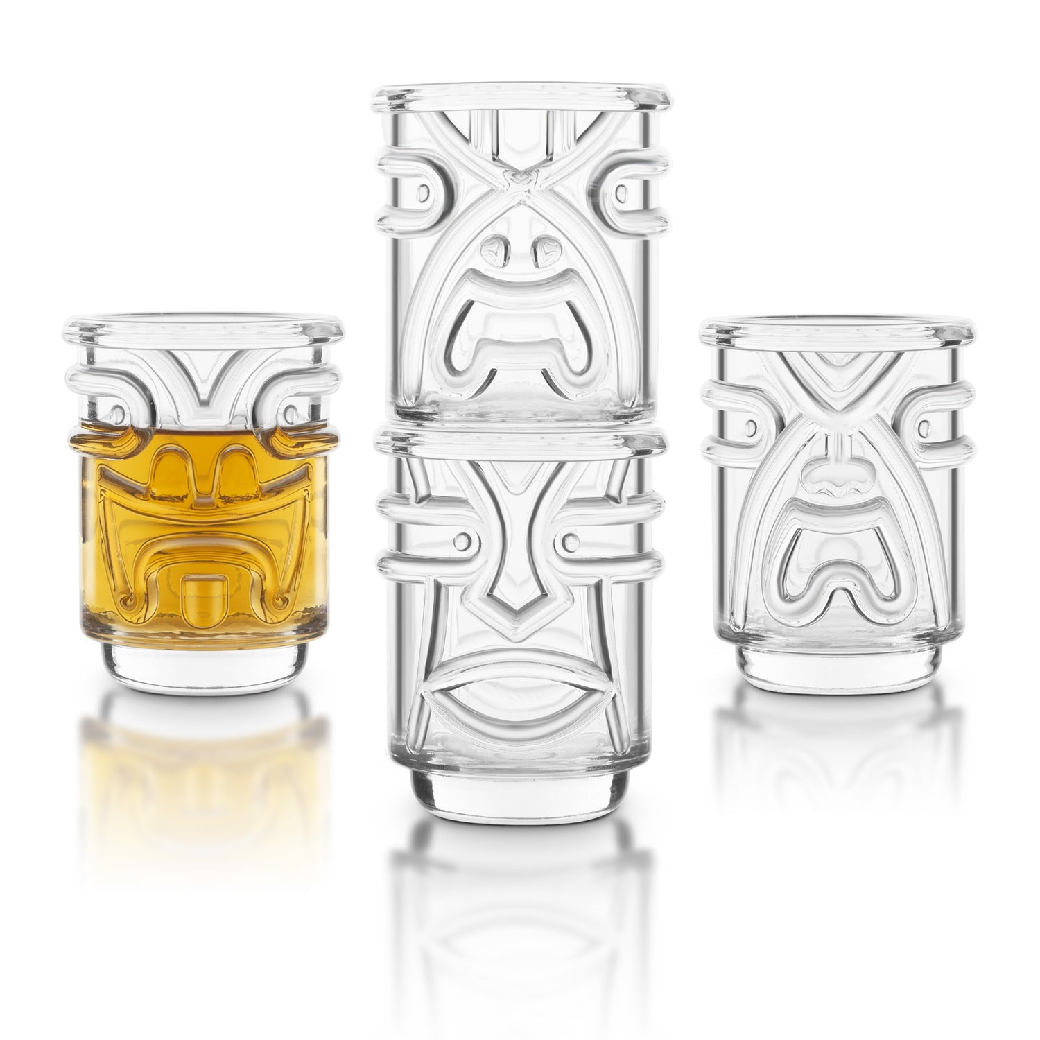 Tiki Shot Glasses - Clear - Set of 4