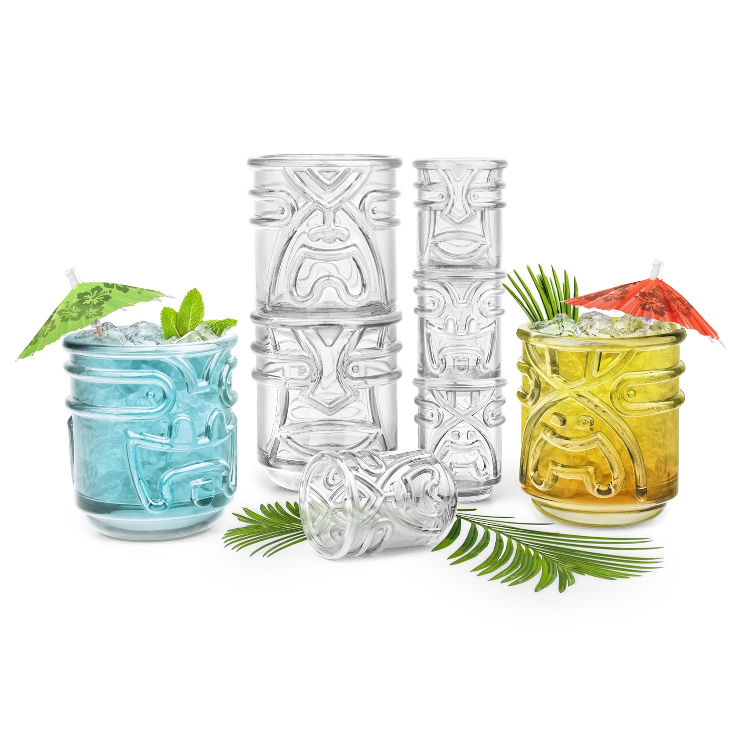 Tiki Shot Glasses - Clear - Set of 4