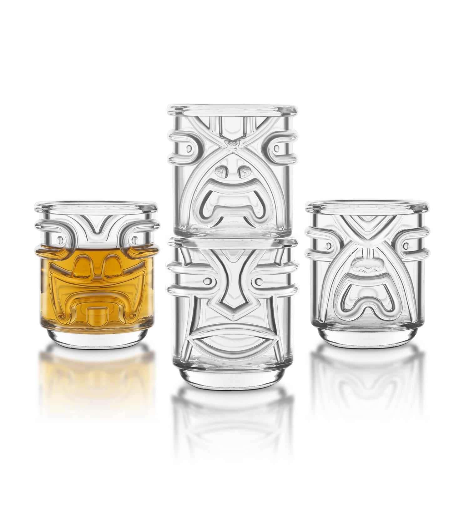 Tiki Tumbler Glasses - Clear - Set of 4